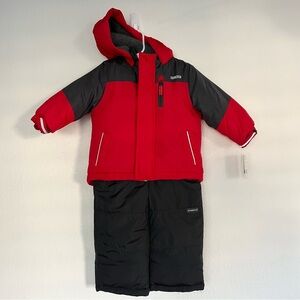 NWT Osh Kosh 2 Piece Ski Snow Suit Jacket and Bibs Red H